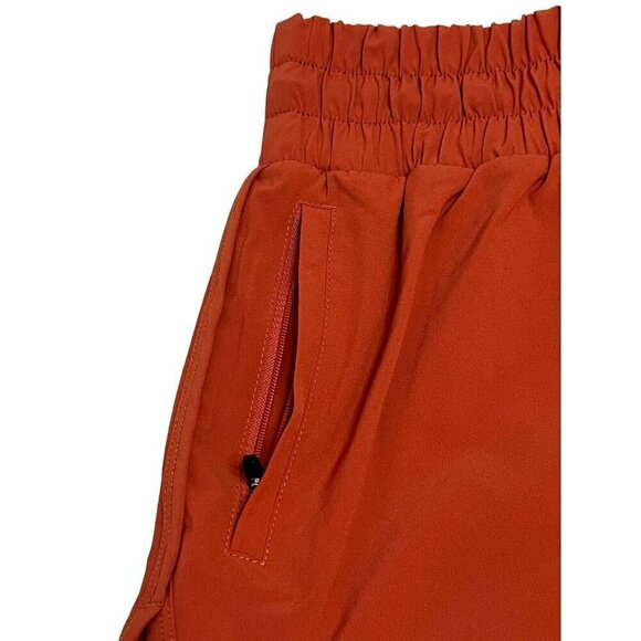 Thrive Societe High Rise Athletic Shorts Size M Burnt Orange Zip Pockets Running - Picture 14 of 16